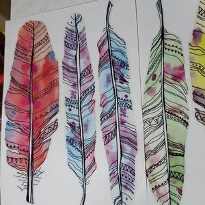 2 FOR 10/ Set of 12 feather wall removable decals